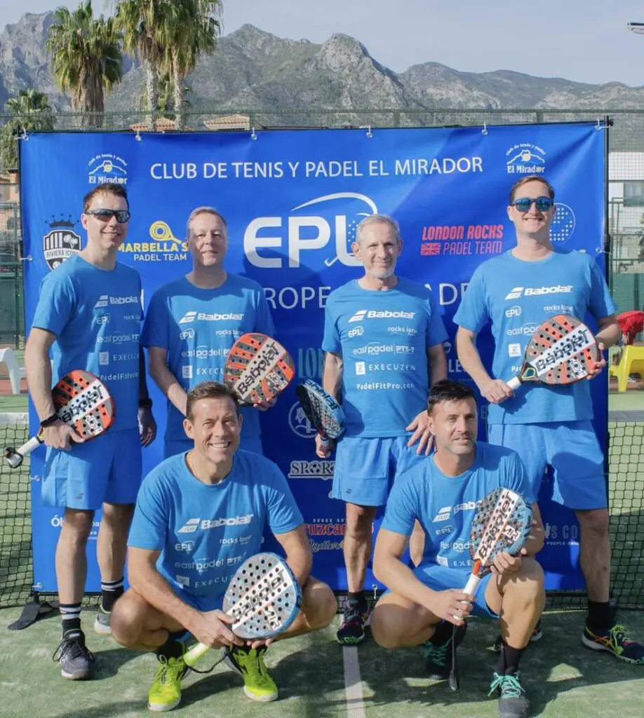 London Rocks padel team at the European Padel League in Marbella