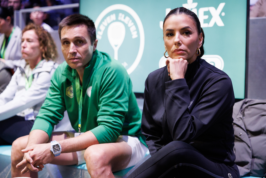 Eva Longoria with Bela at the Hexagon Cup