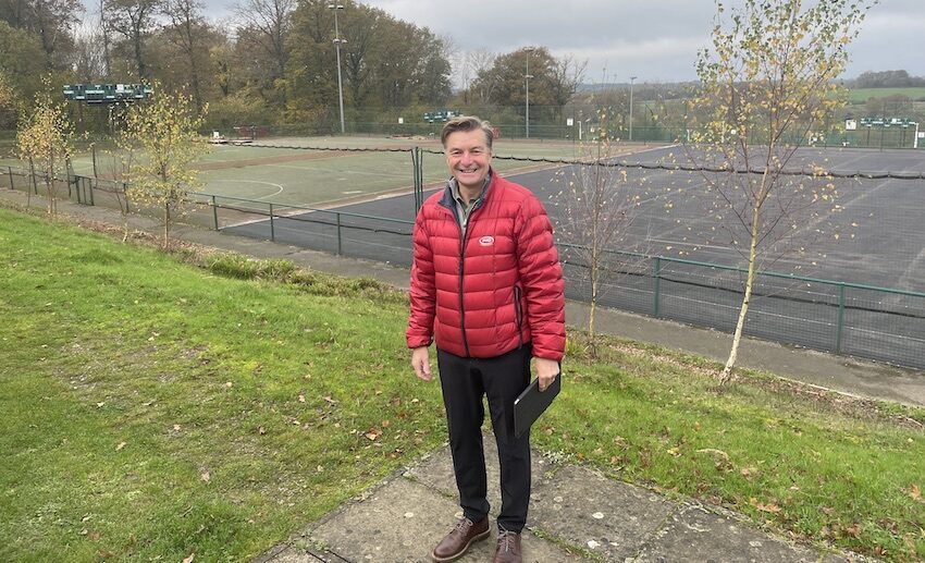 Richard Leman in front of the area at East Grinstead Sport Club which is to be transformed into padel courts.
