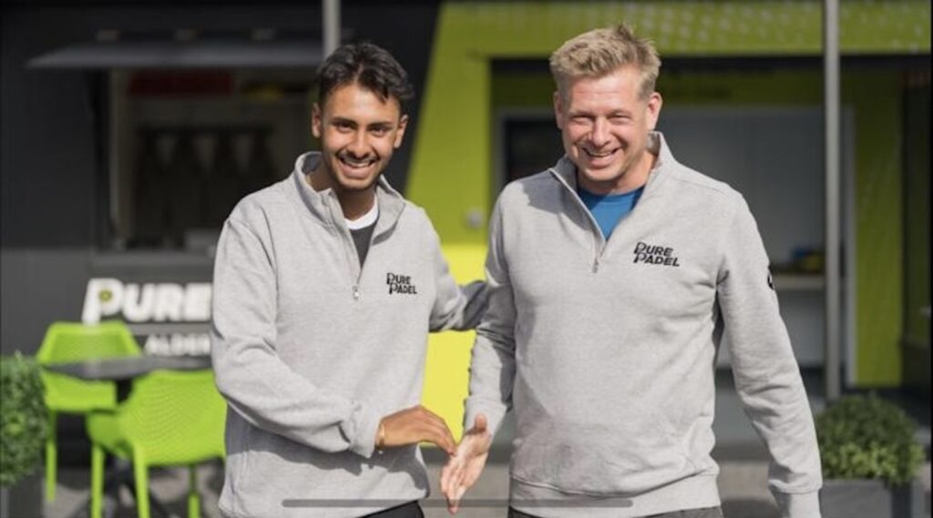 new padel courts uk Pure Padel founder Sammy Arora (left) and former business partner Fraser Higson, who has recently left the business.
