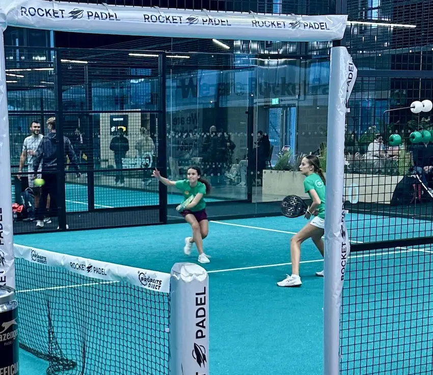Rosie Quirk and Chloe De La Mare on their way to victory in the LTA Grade 2 tournament in Ilford.