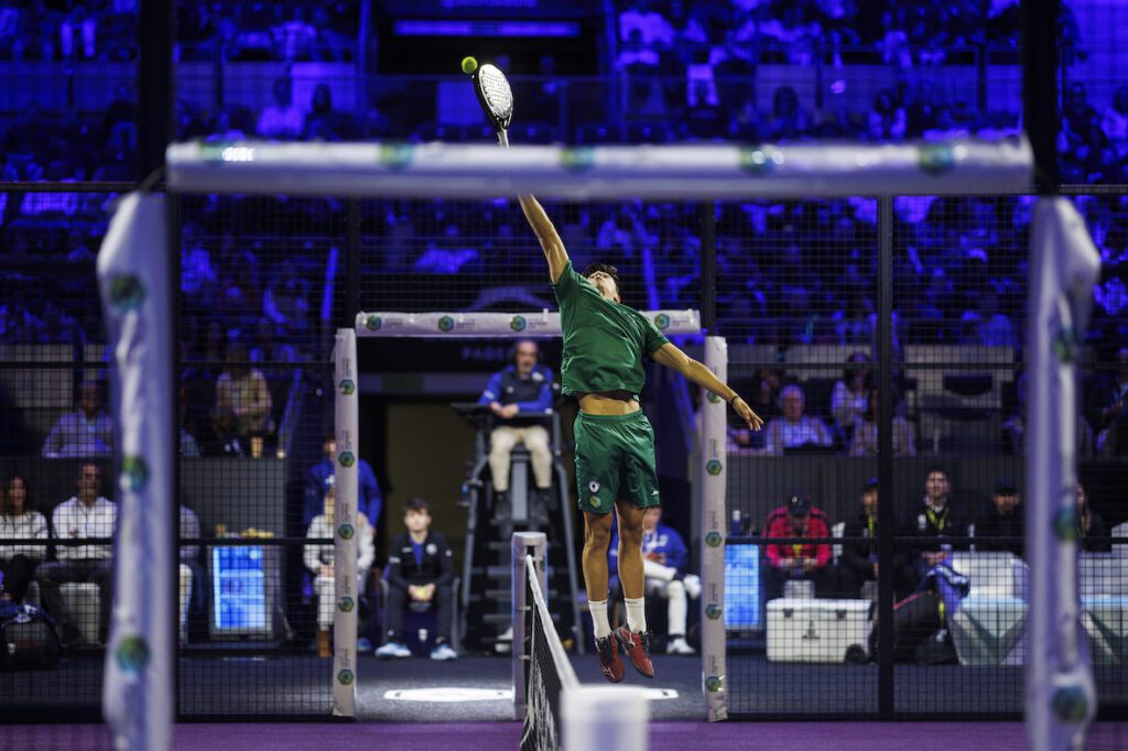 Fernando Belasteguin in full flight at the Hexagon Cup.