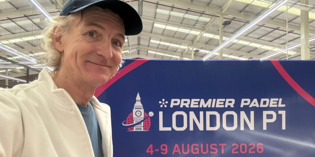 Minter Dial at the launch of London P1 padel