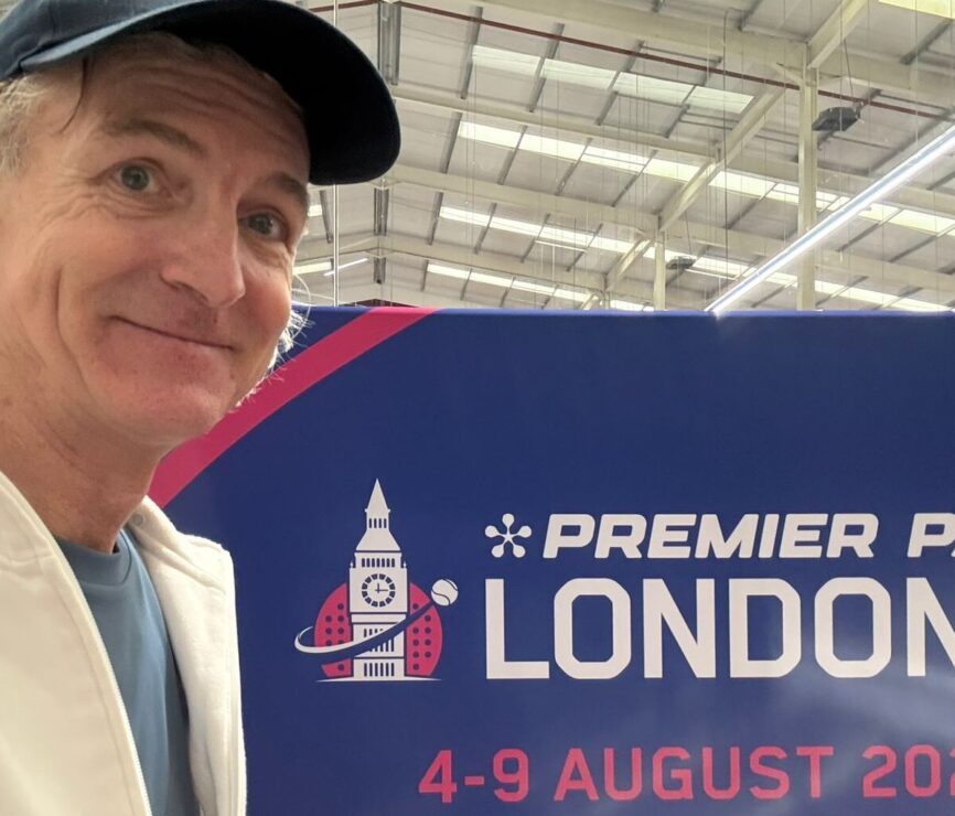 Minter Dial at the launch of London P1 padel